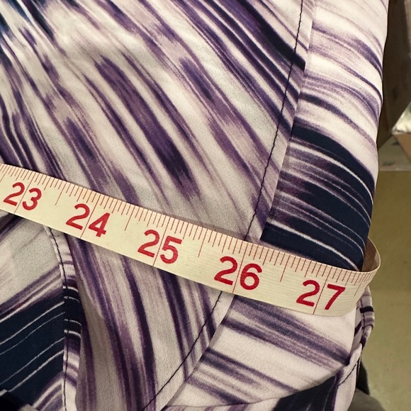 A.N.A Blue White Purple Draped Neckline, Slit Sleeves - Picture 8 of 9